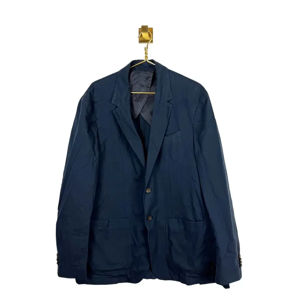Faherty Reserve Cotton Linen All Season Blazer Navy Blue Sz XXL